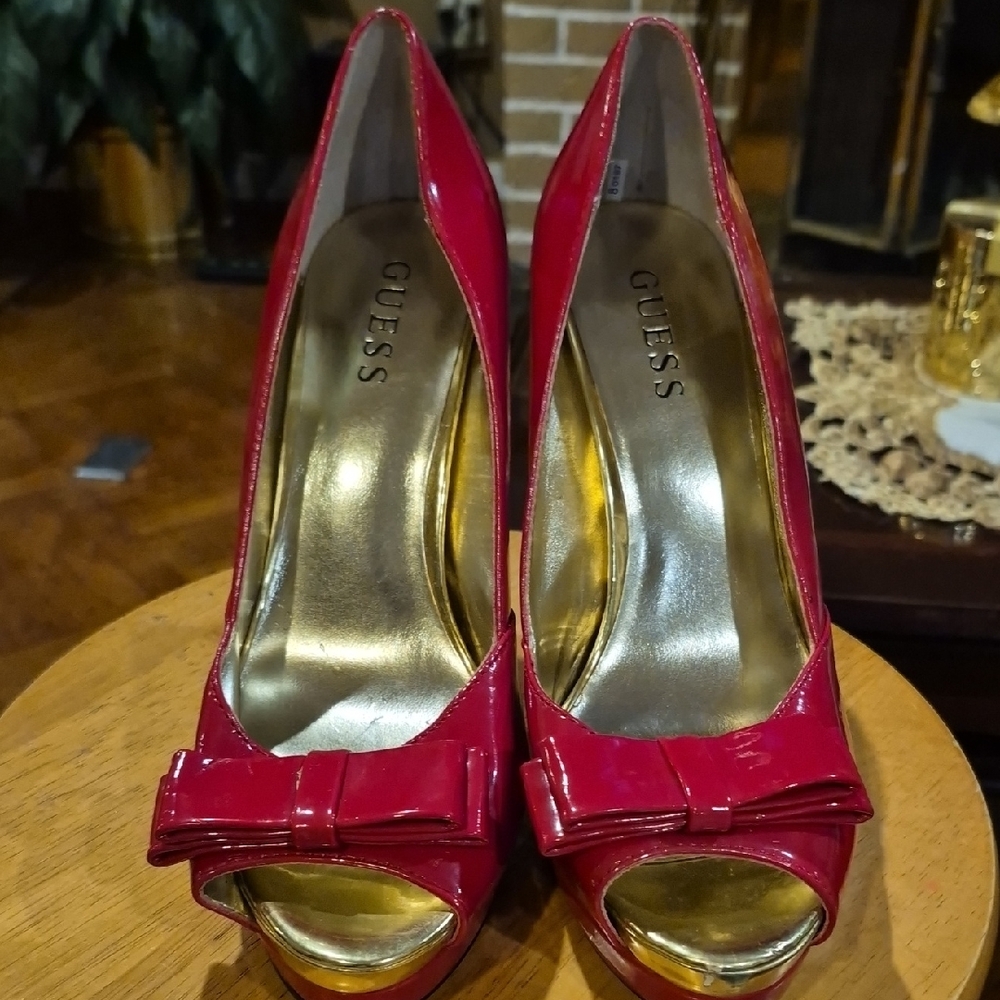 Sexy Red Bow Peep Toe Heels